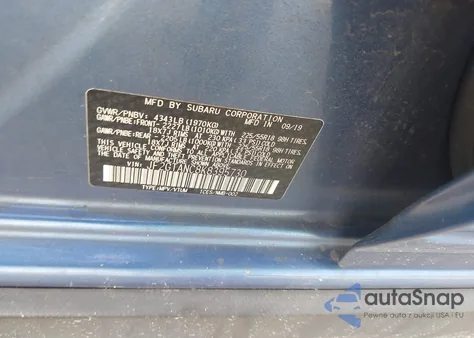 2019 Subaru Crosstrek 2.0I Limited from USA, damaged, VIN JF2GTANC8K8395730